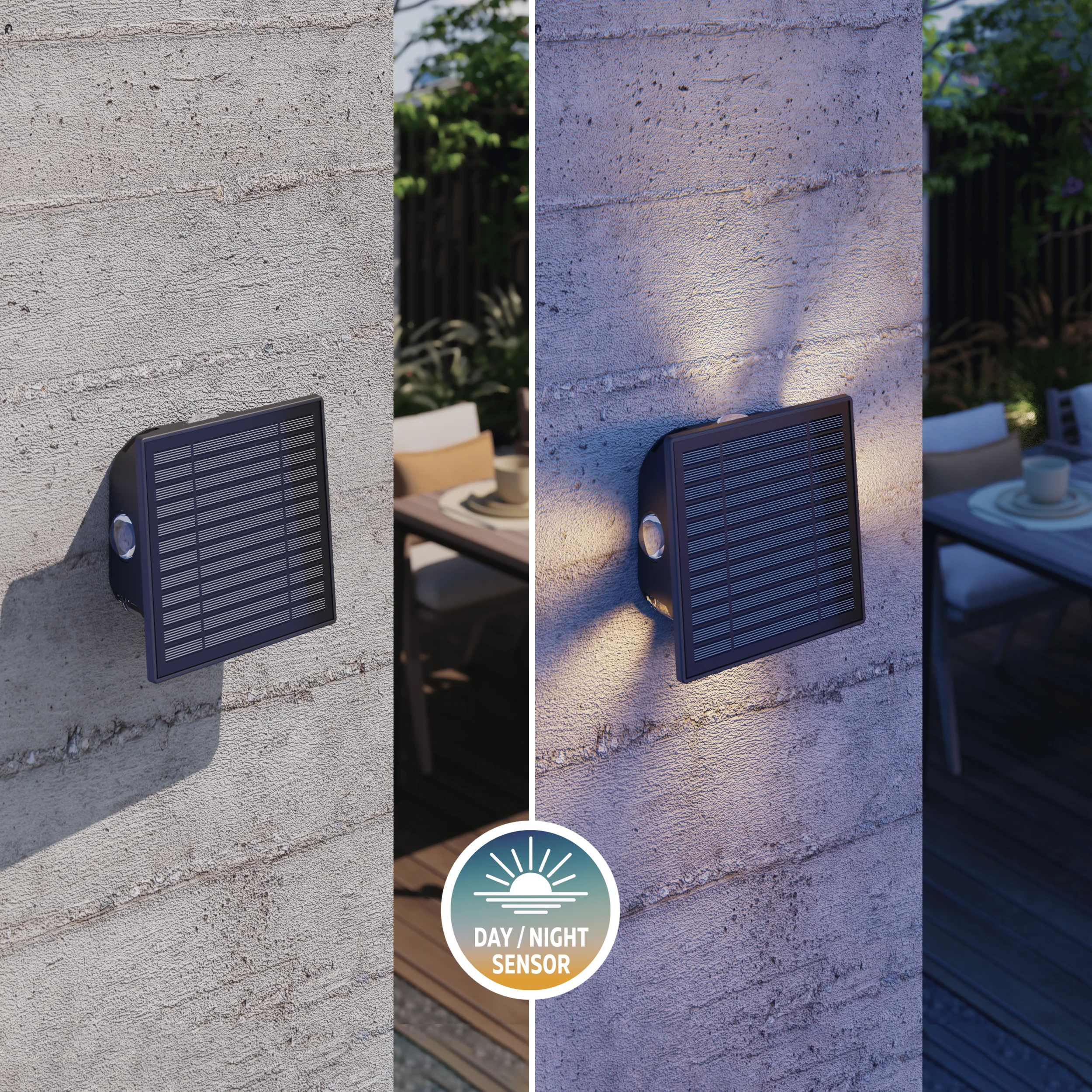 Calex Altamura Solar Wall Light - Black - Image 5