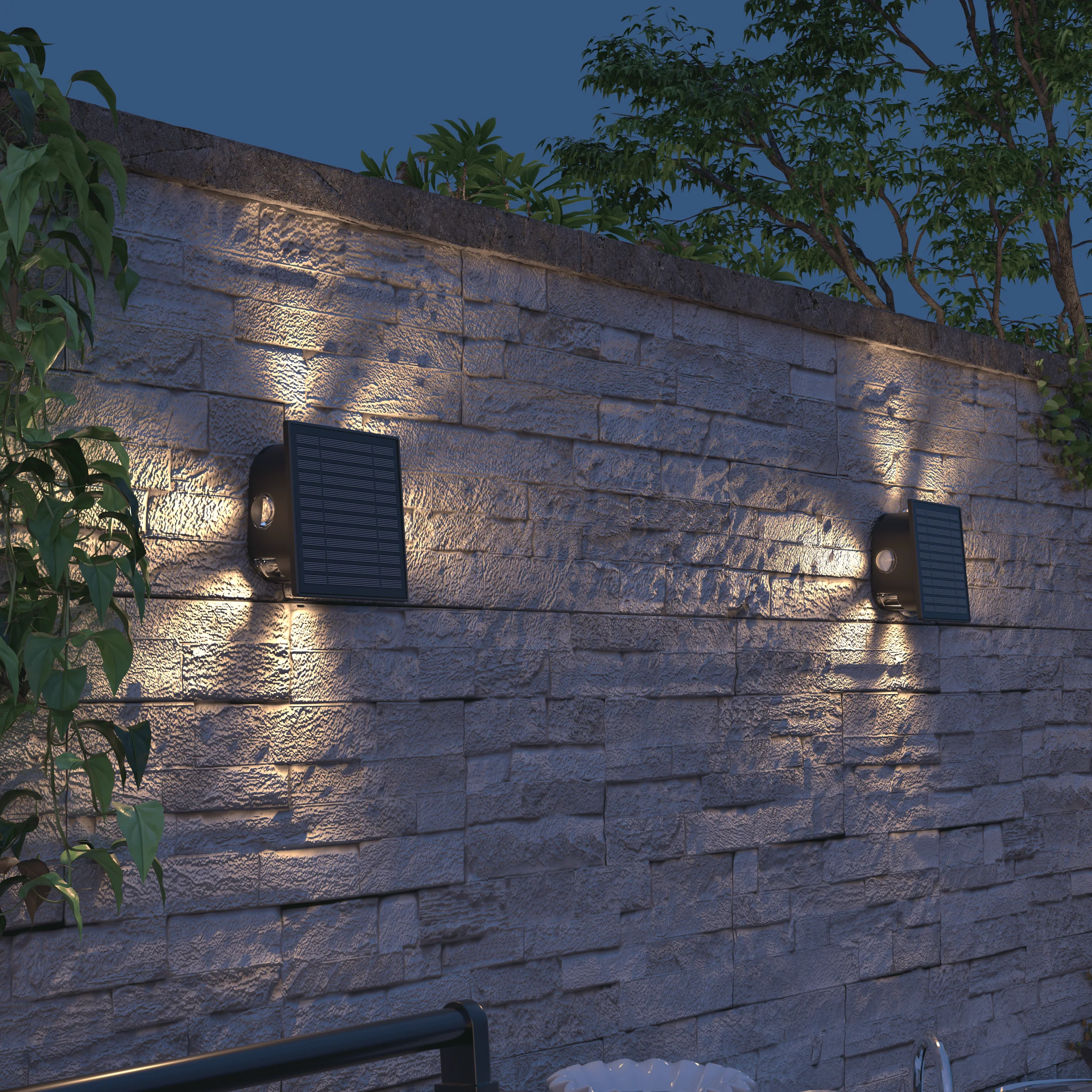 Calex Altamura Solar Wall Light - Black - Image 6
