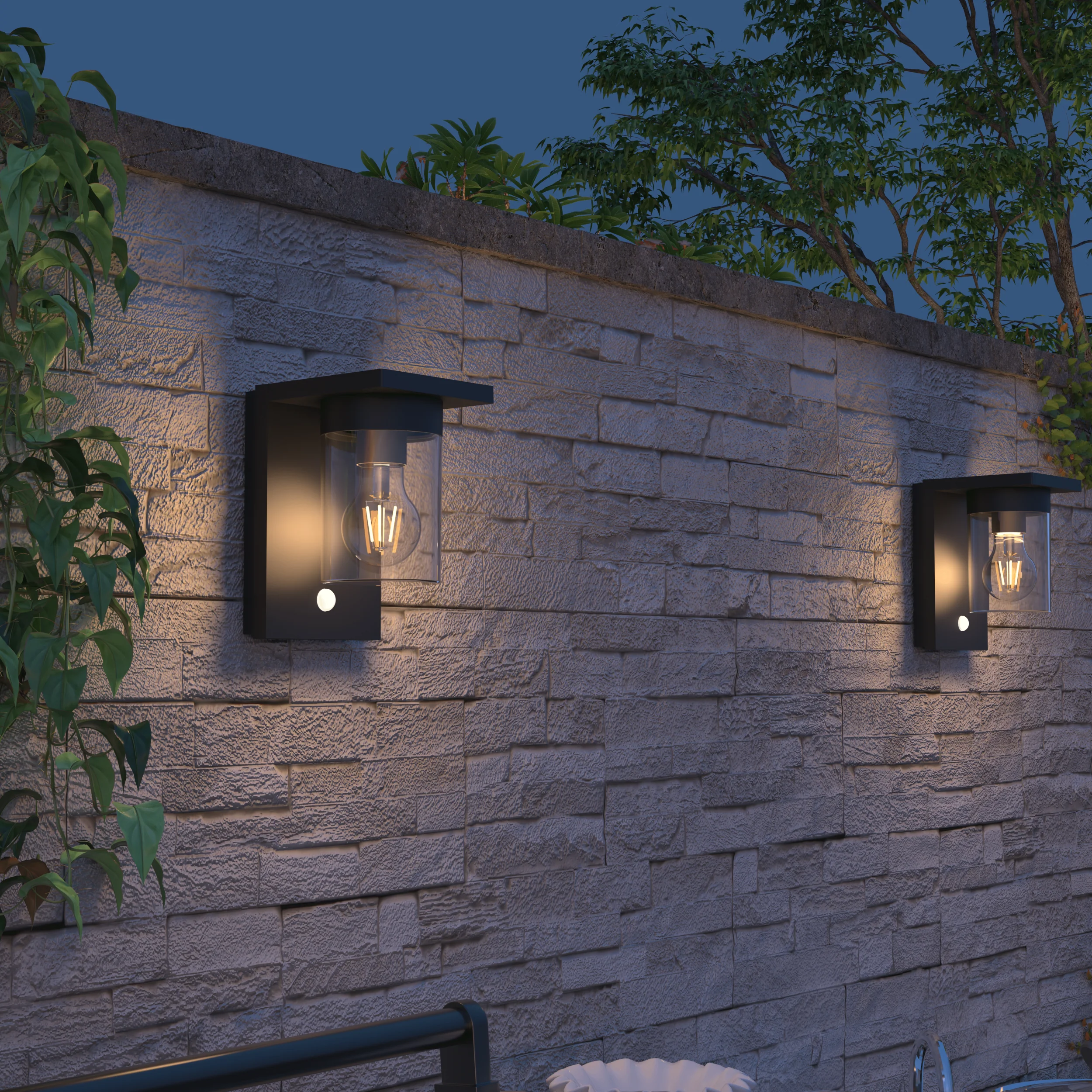 Calex Asti Solar Wall Light - Black - Image 4
