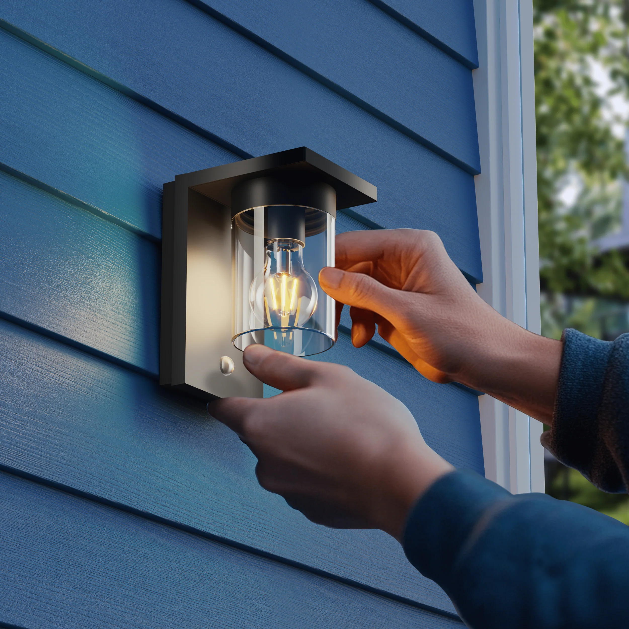 Calex Asti Solar Wall Light - Black - Image 5
