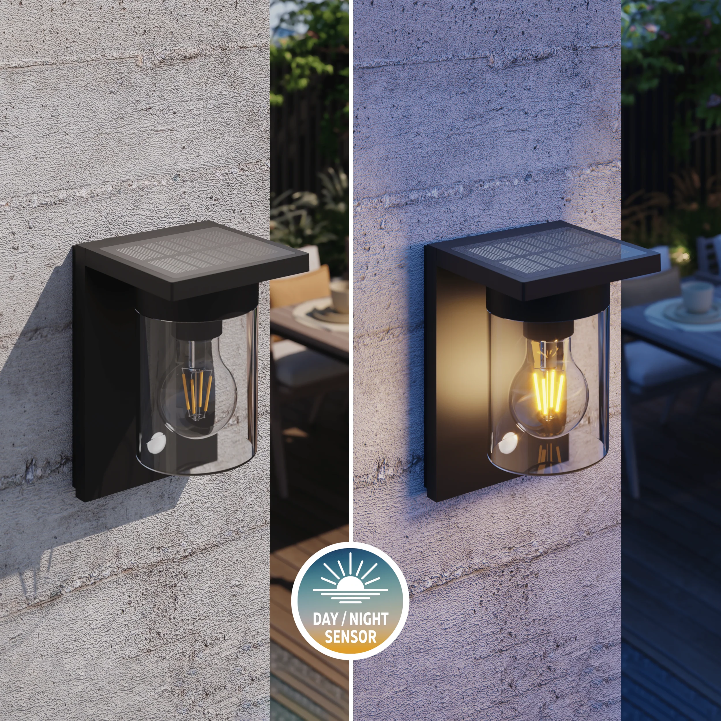 Calex Asti Solar Wall Light - Black - Image 6