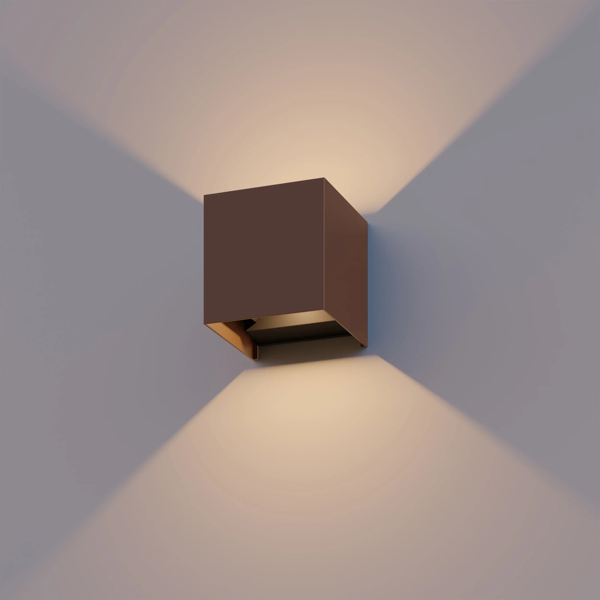 Calex Bari LED Wall Light - Up & Down - Rust - Image 4