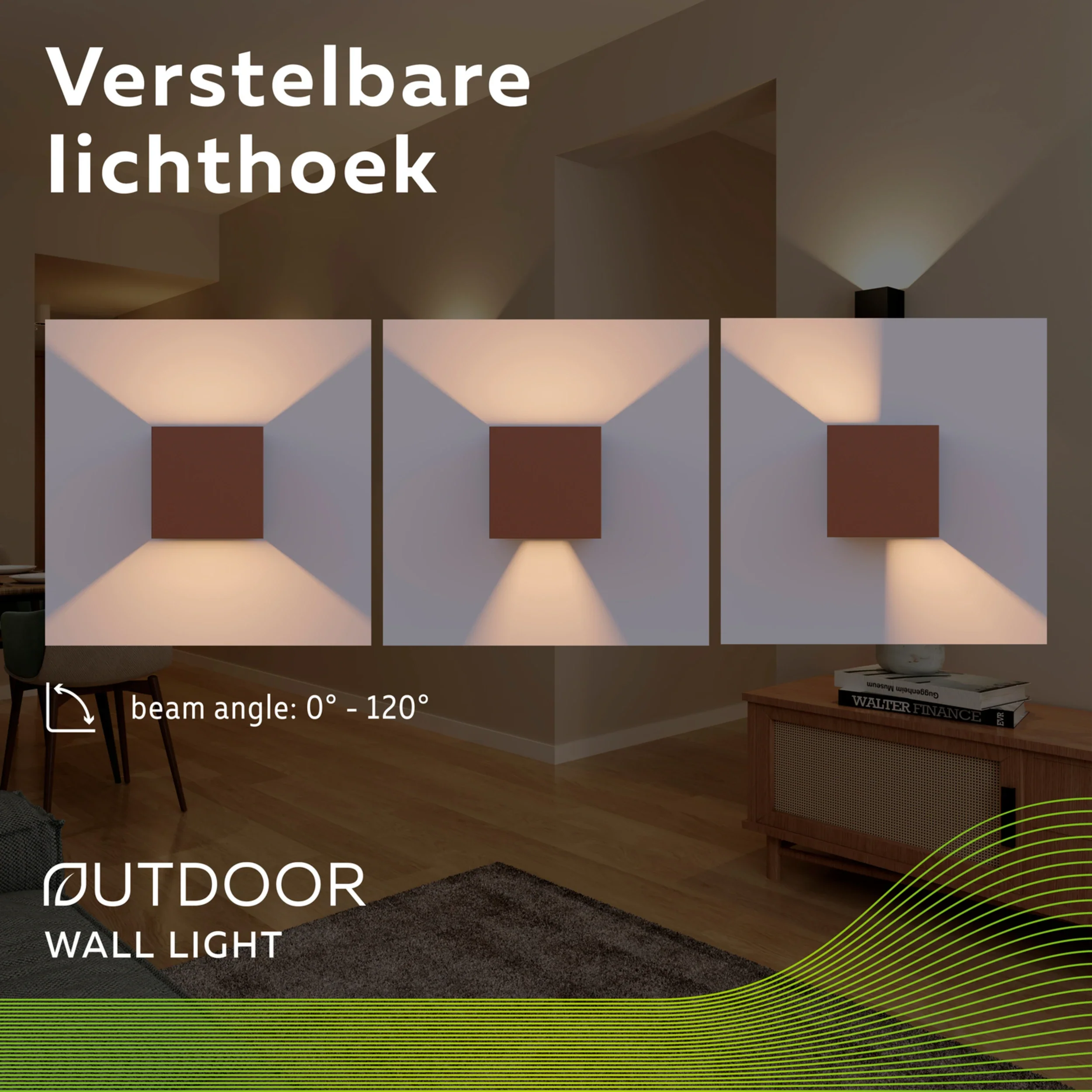 Calex Bari LED Wall Light - Up & Down - Rust - Image 5
