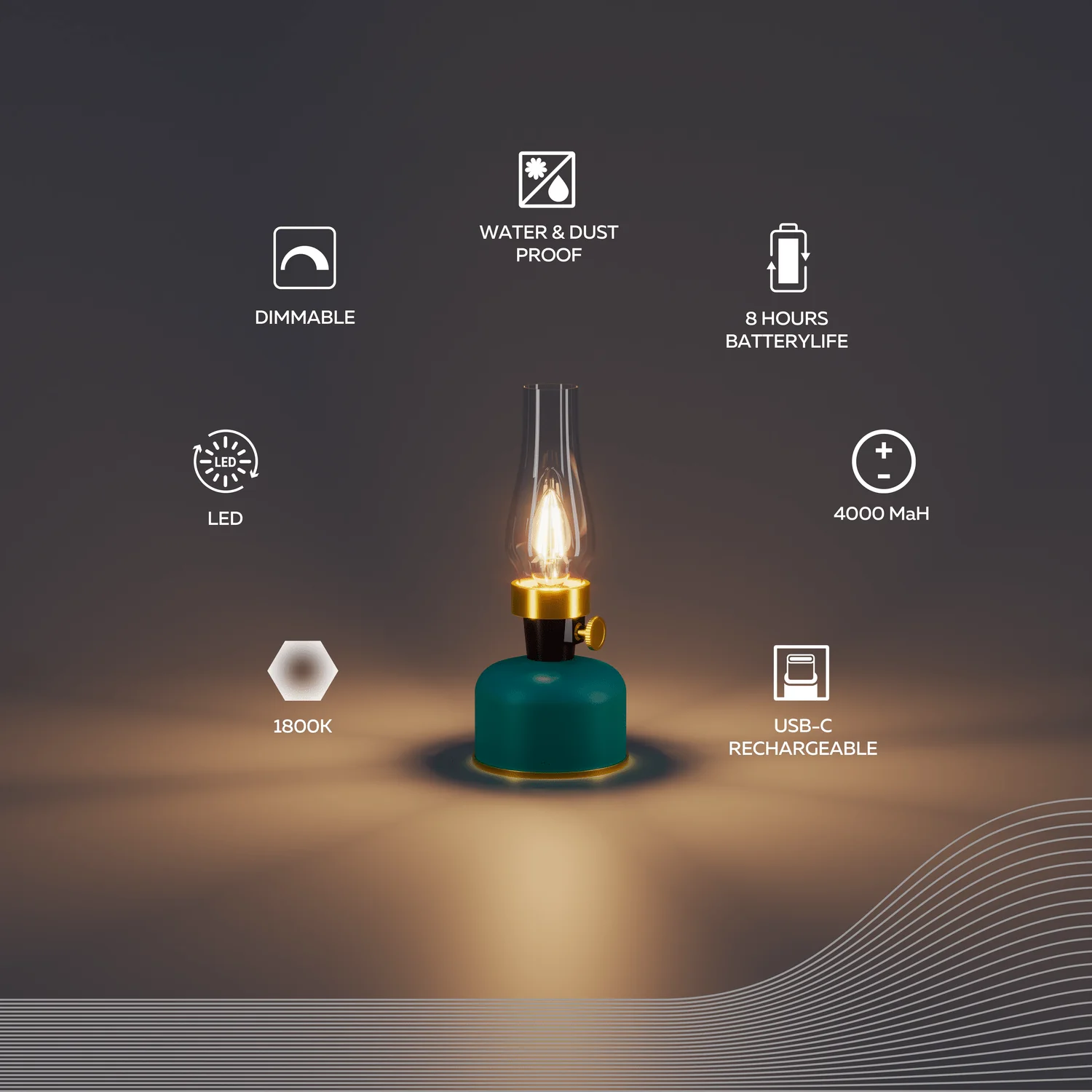 Calex Lavinio Rechargeable Table Light - Green - Image 4