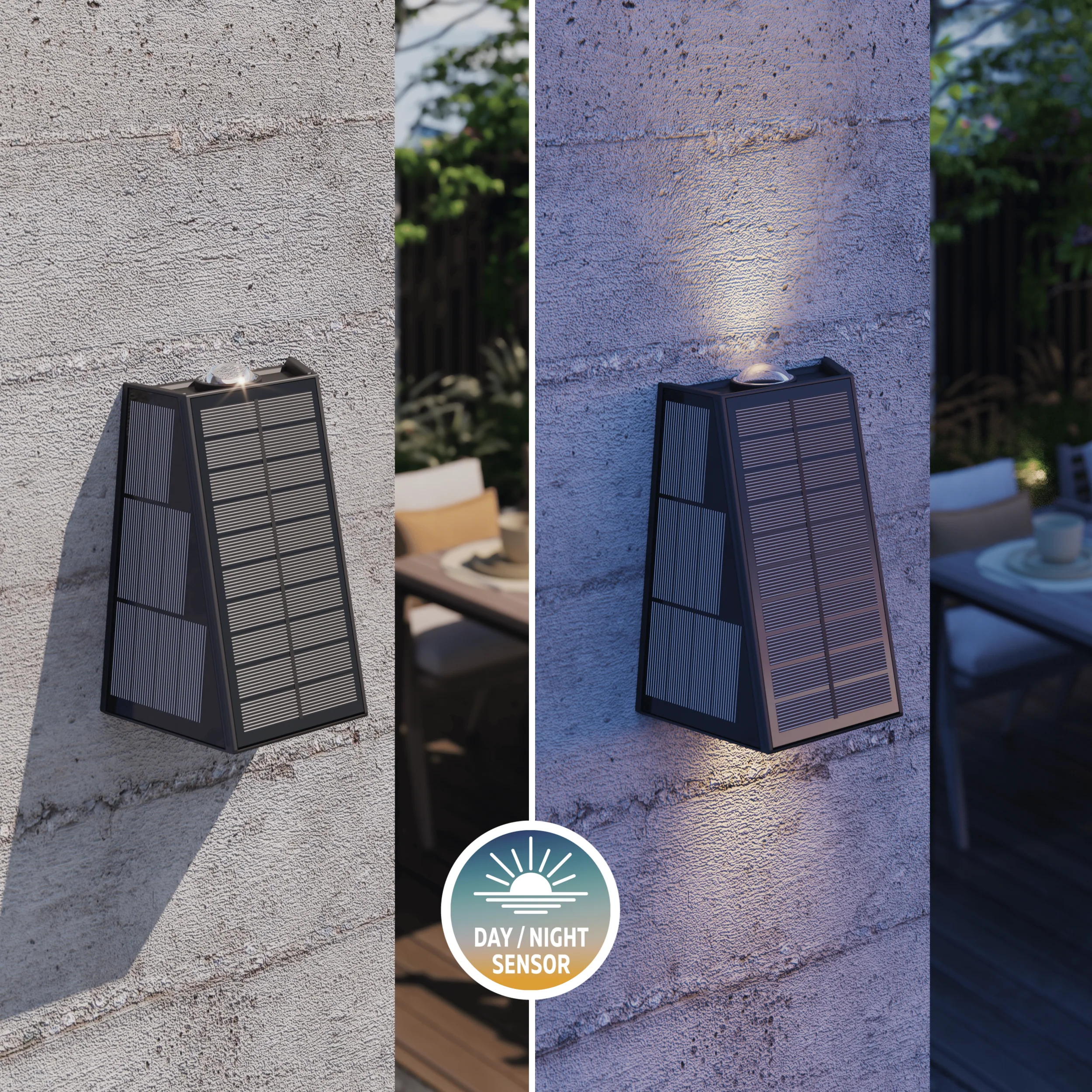 Calex Matera Solar Wall Light - Up & Down - Black - Image 4