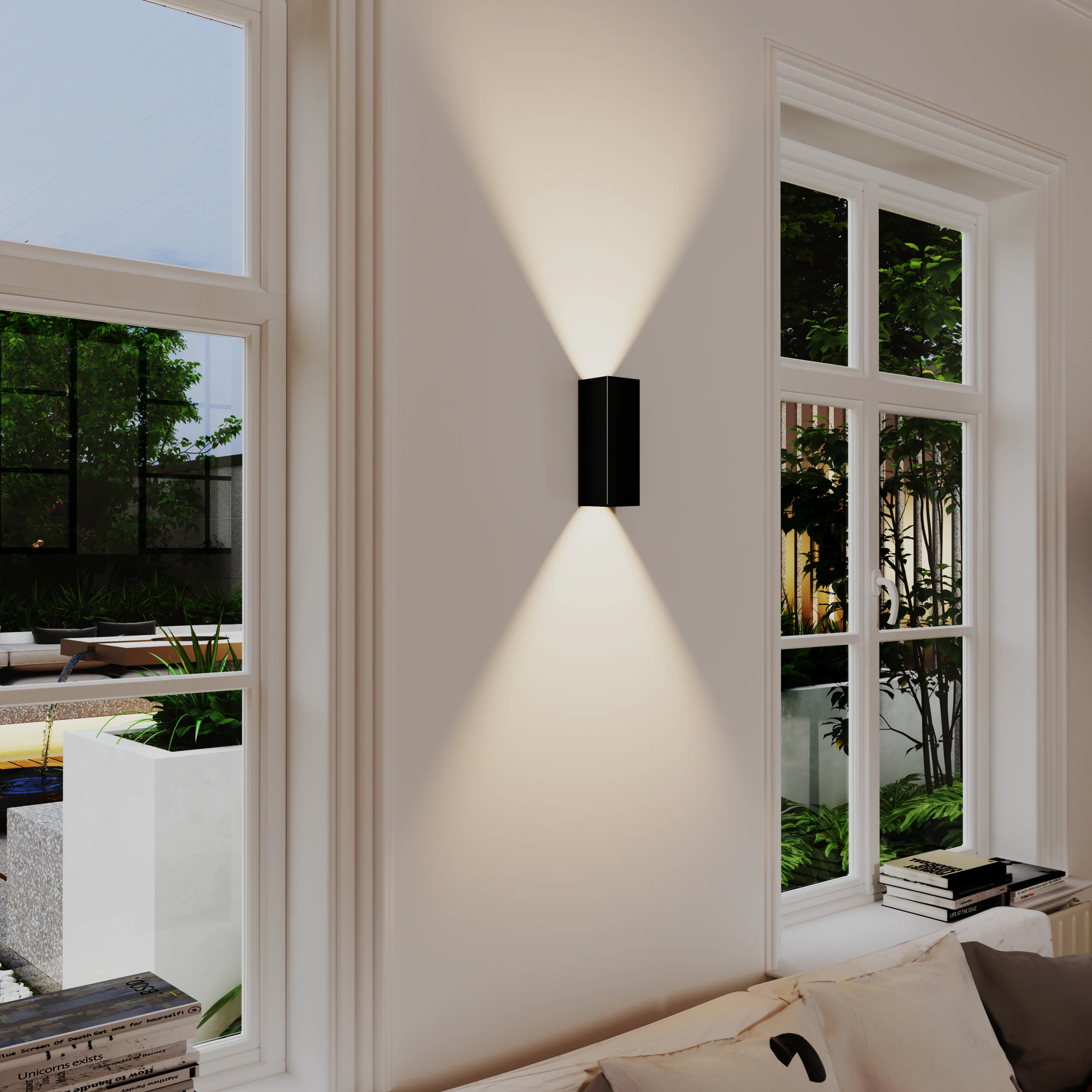 Calex Milan LED Wall Light - Up & Down - Black - Image 7