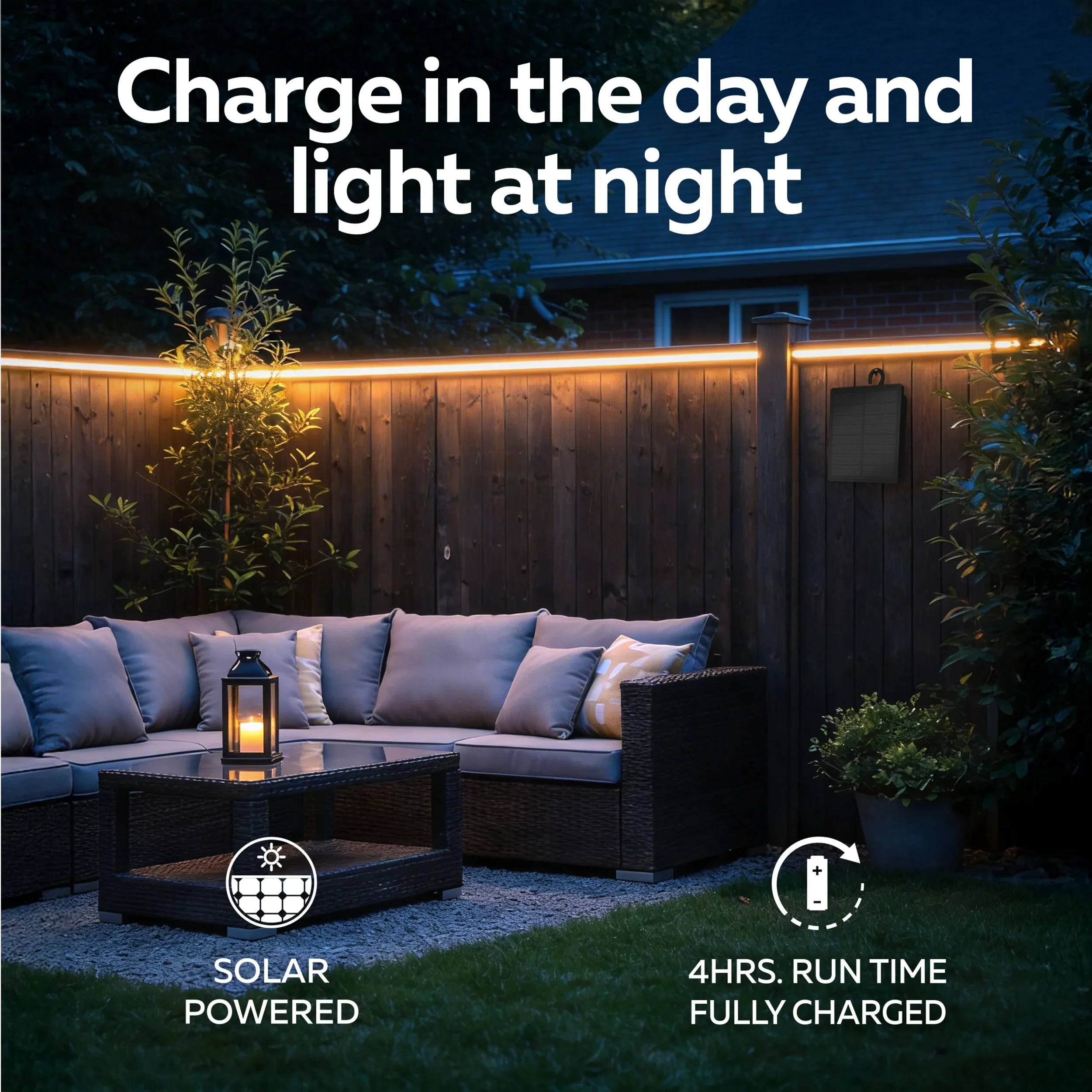 Calex Outdoor Solar Striplight – 4M - RGBIC – Black - Image 4