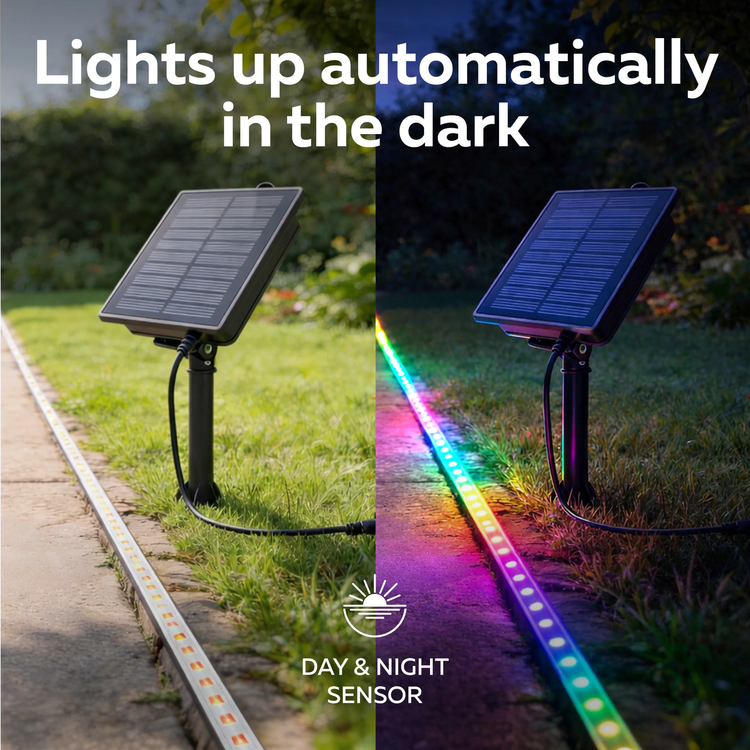 Calex Outdoor Solar Striplight – 4M - RGBIC – Black - Image 6
