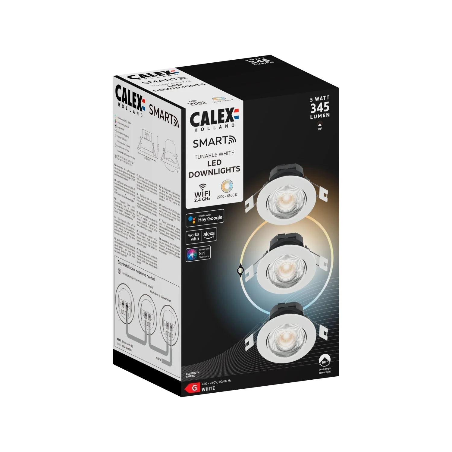 Calex Smart Downlight - 3 Pack - CCT - White - Image 3