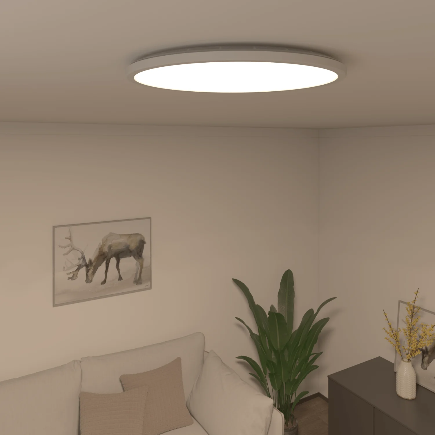 Calex Smart Halo Ceiling Light - 40cm - RGB + CCT - White - Image 3