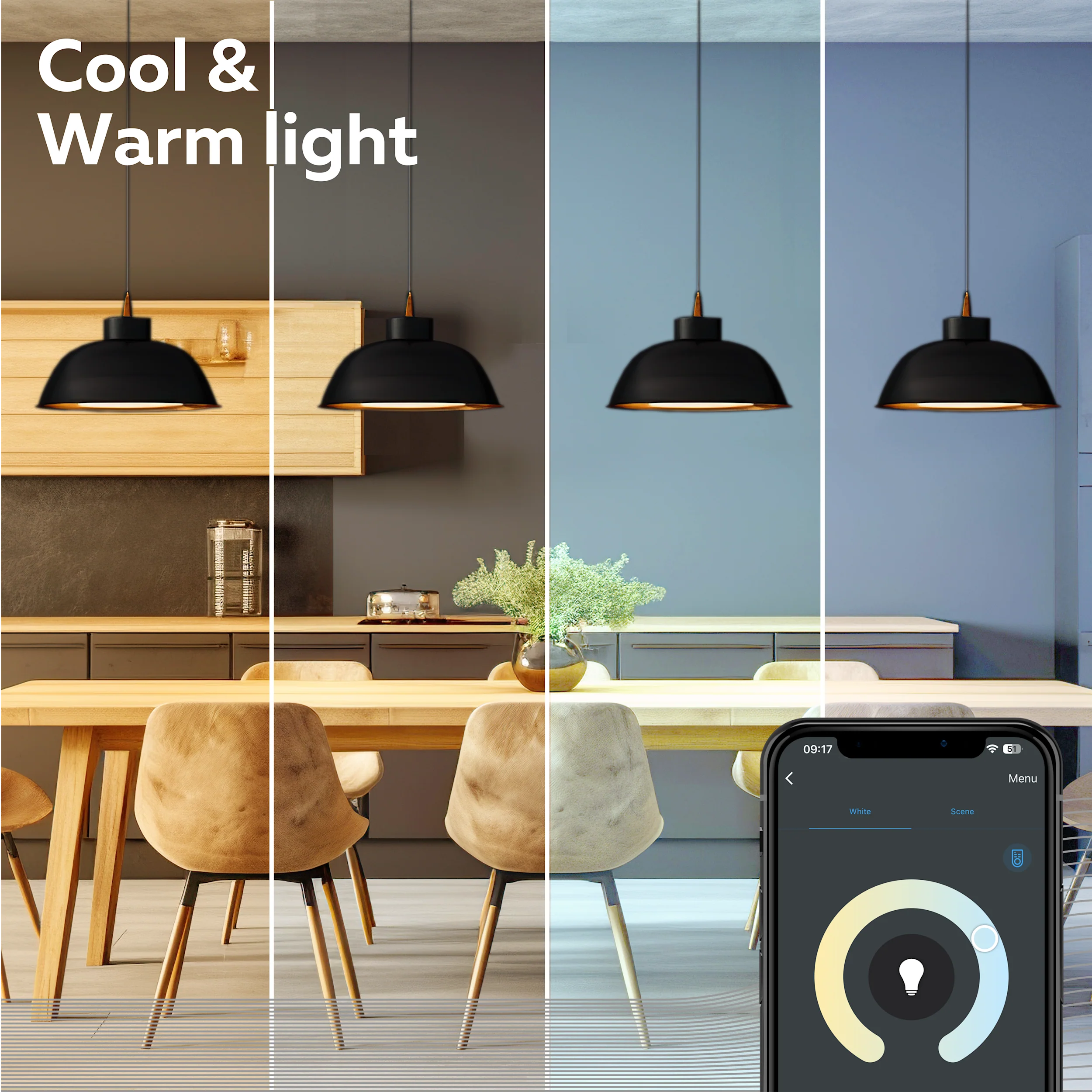 Calex Smart LED Bulb - 2 Pack - E14 - P45 - CCT - Gold - Image 3