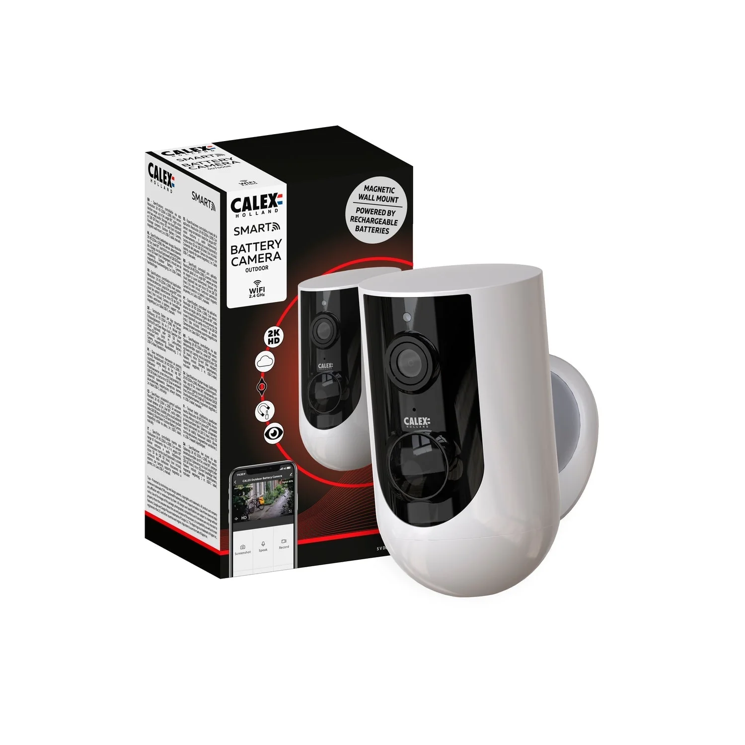 Calex Smart Outdoor Camera - 2K - Wireless - White - Image 3