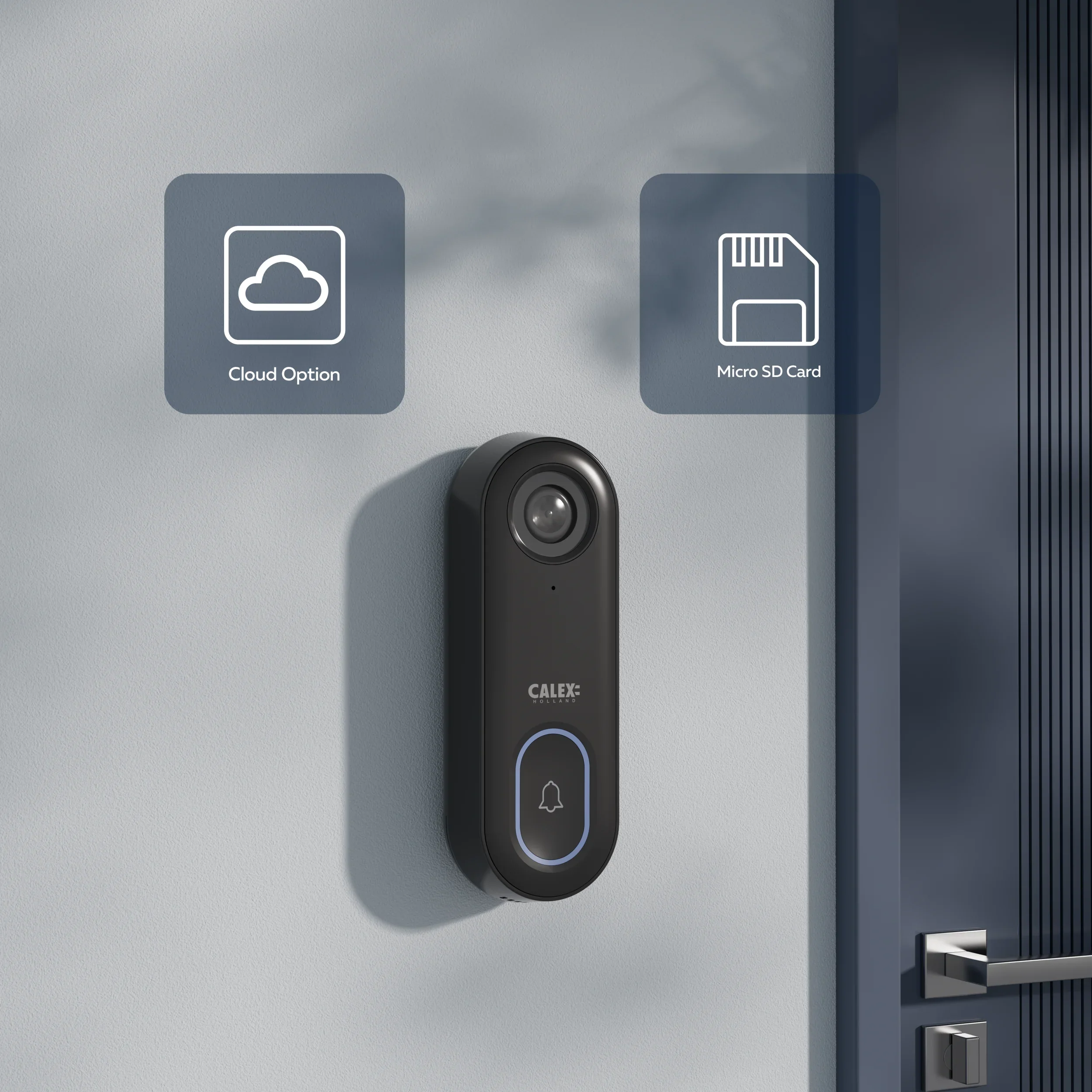 Calex Smart Video Doorbell - 1080P - Black - Image 5