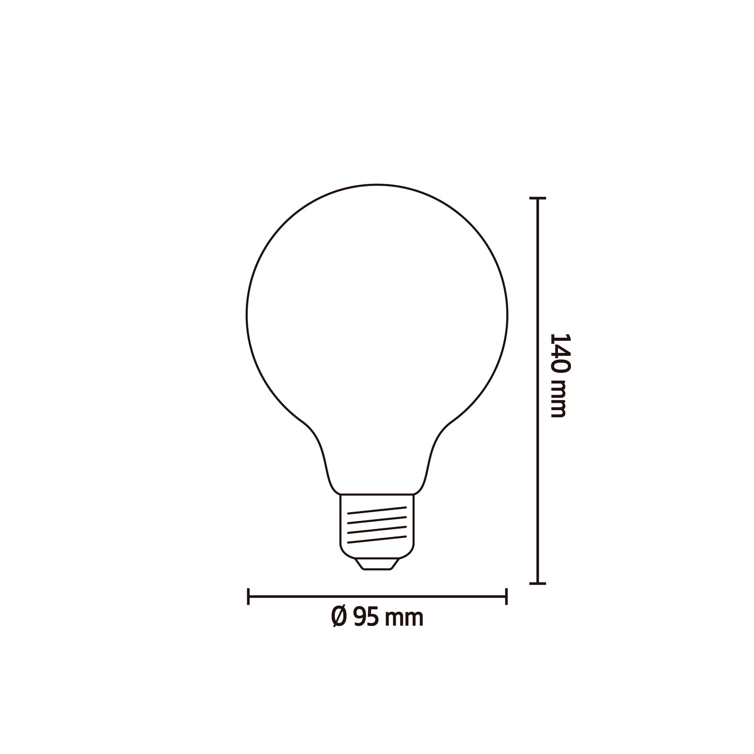 Calex Spiral Filament LED Bulb - E27 - G125 - Titanium - Image 4