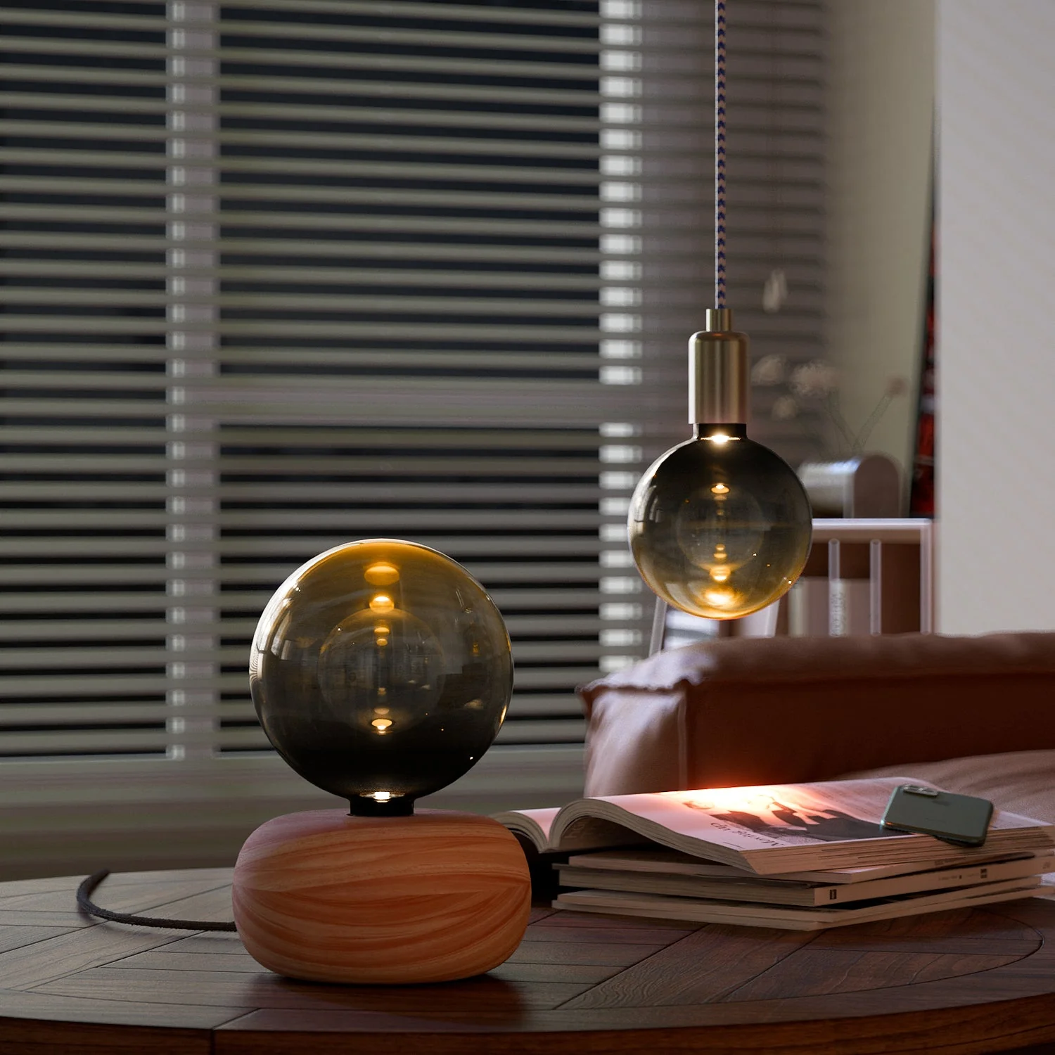 Calex Table Lamp Round - E27 - FSC® Wood - Image 3