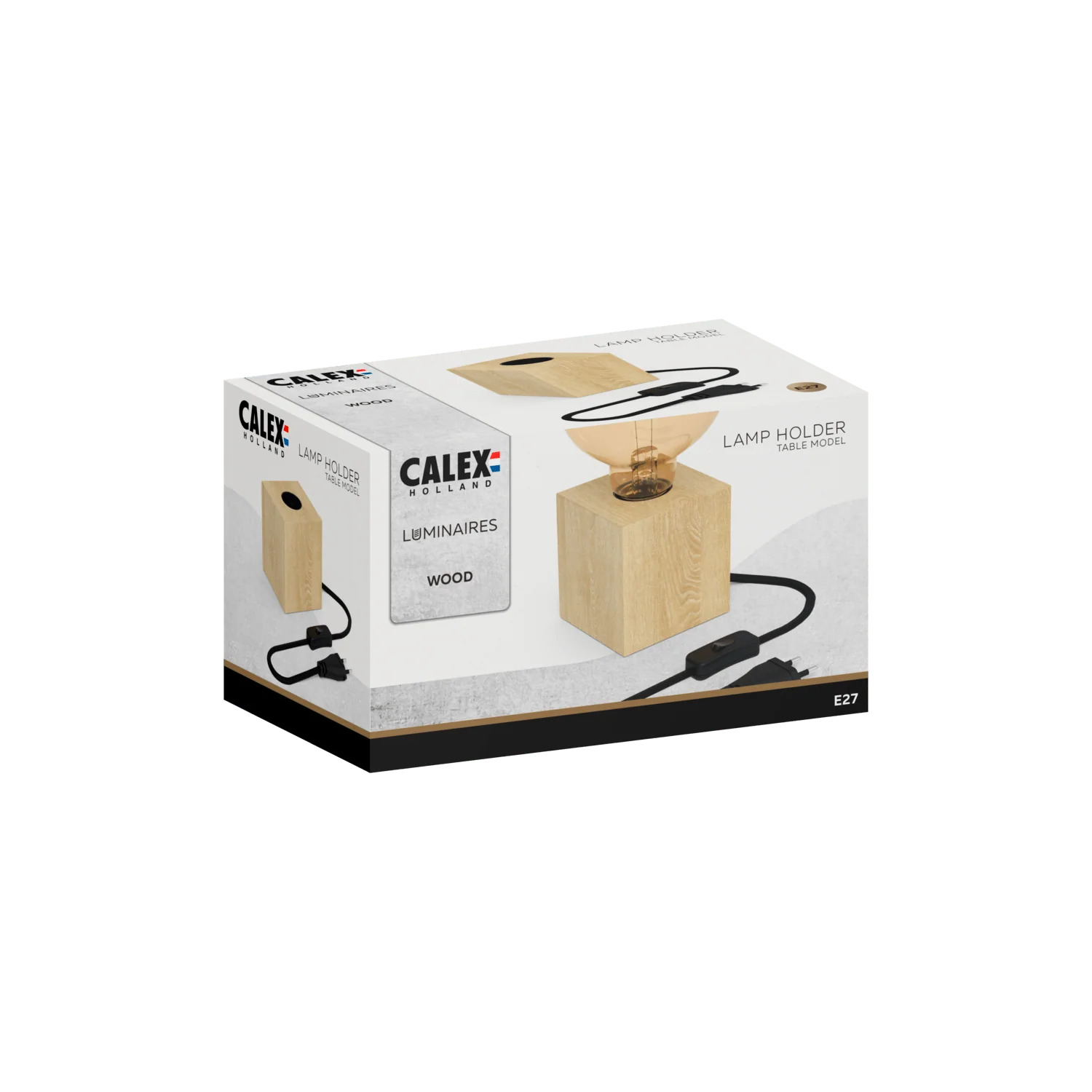Calex Table Lamp Square - E27 - FSC® Wood - Image 3