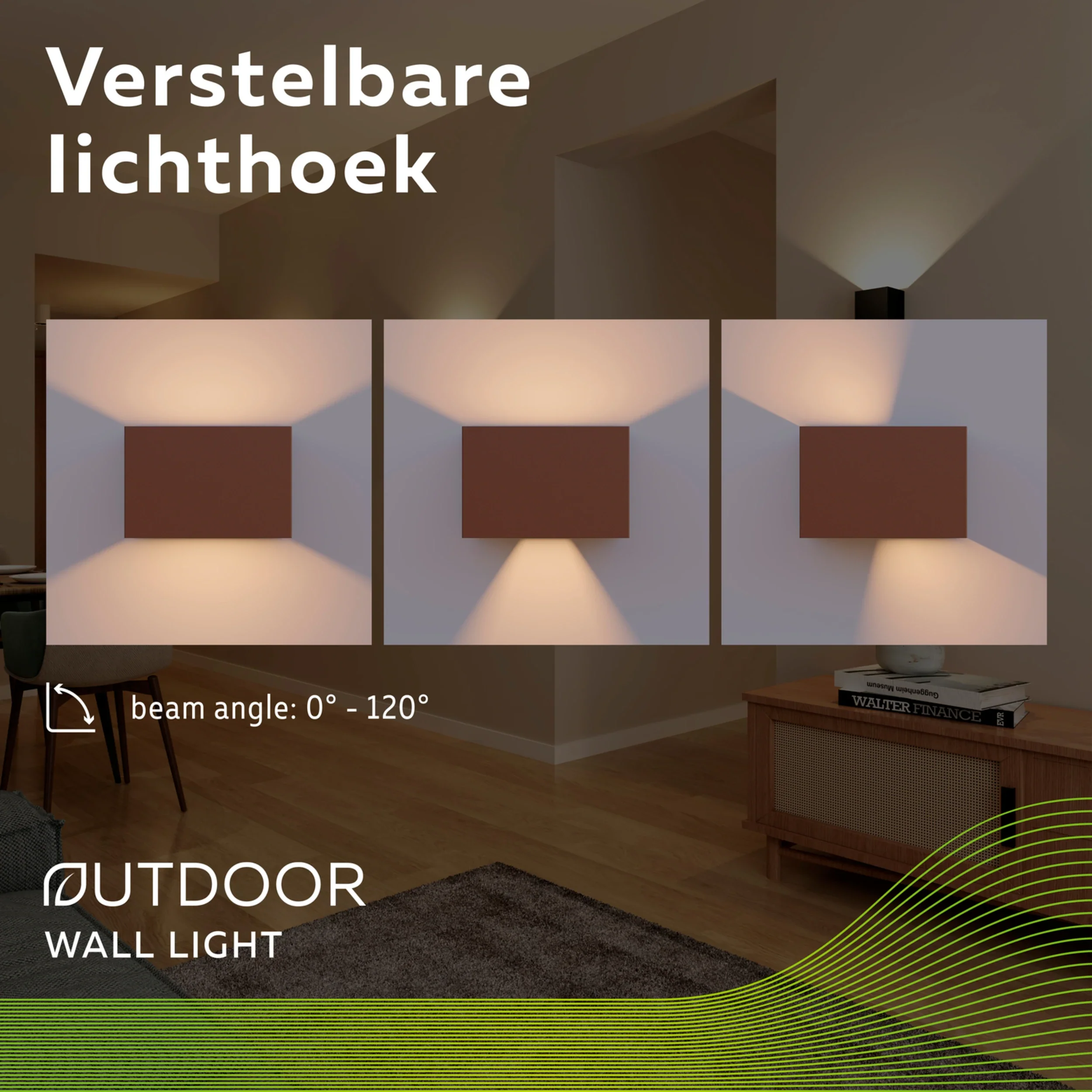 Calex Venice LED Wall Light - Up & Down - Rust - Image 3