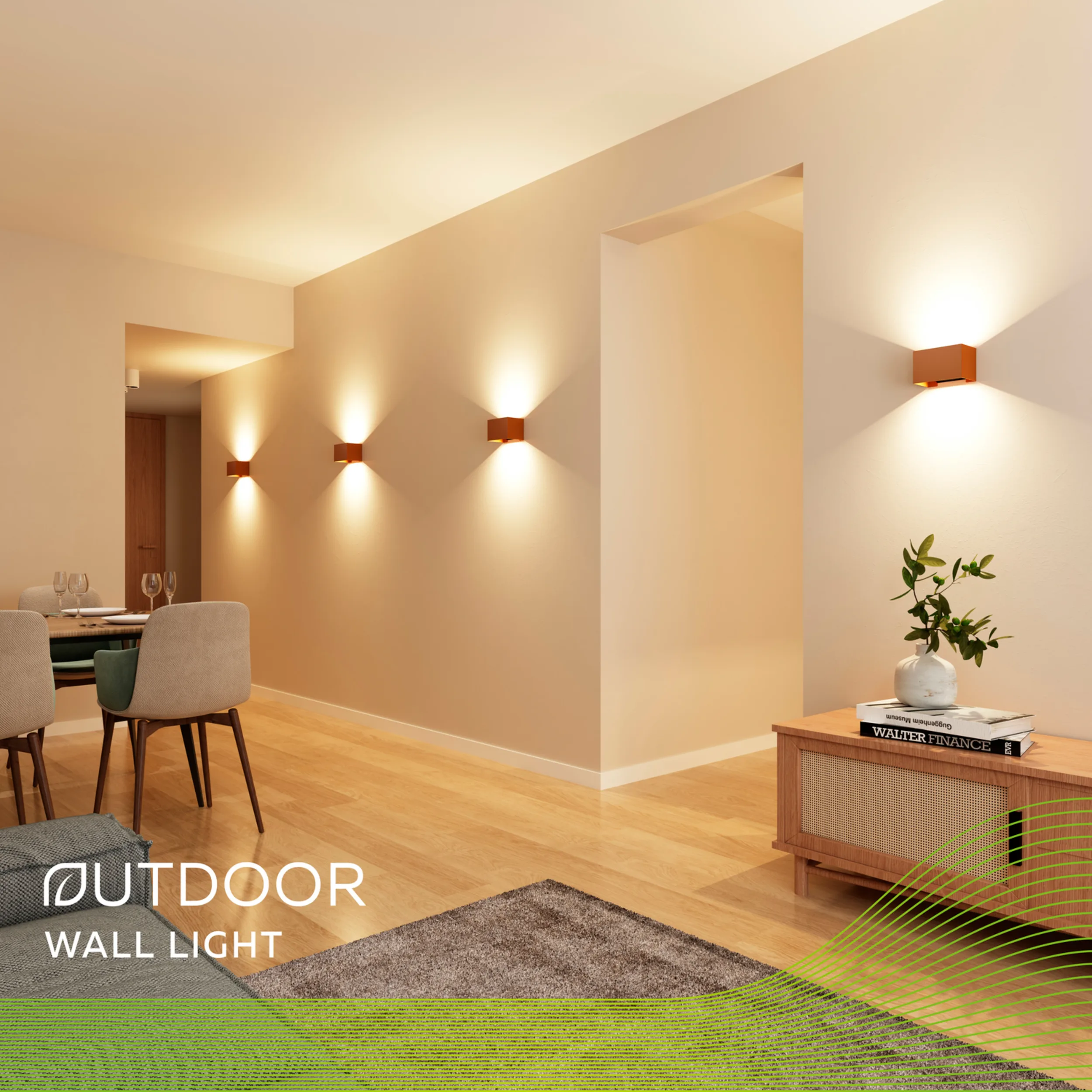 Calex Venice LED Wall Light - Up & Down - Rust - Image 6
