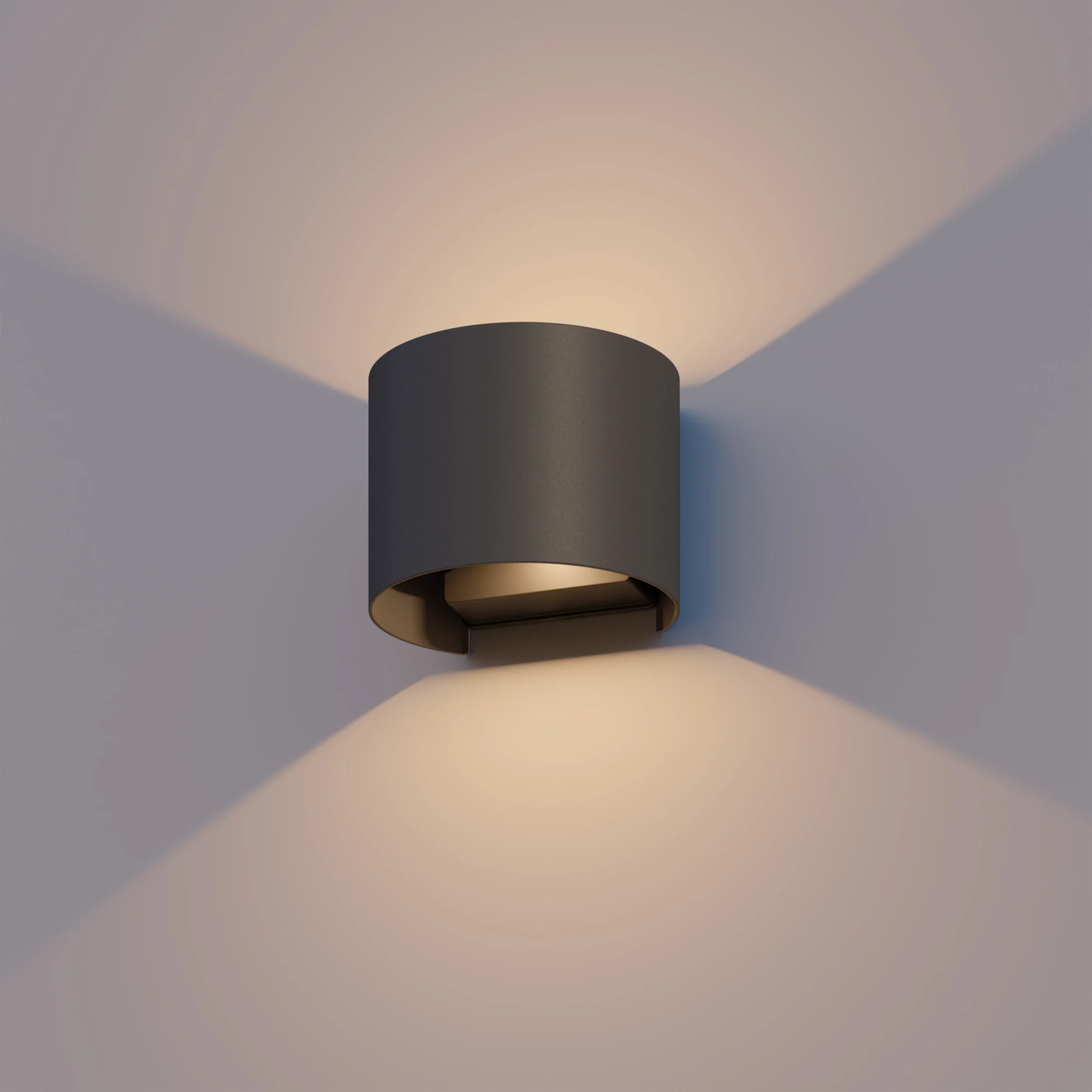 Calex Verona LED Wall Light Oval - Up & Down - Black - Image 4